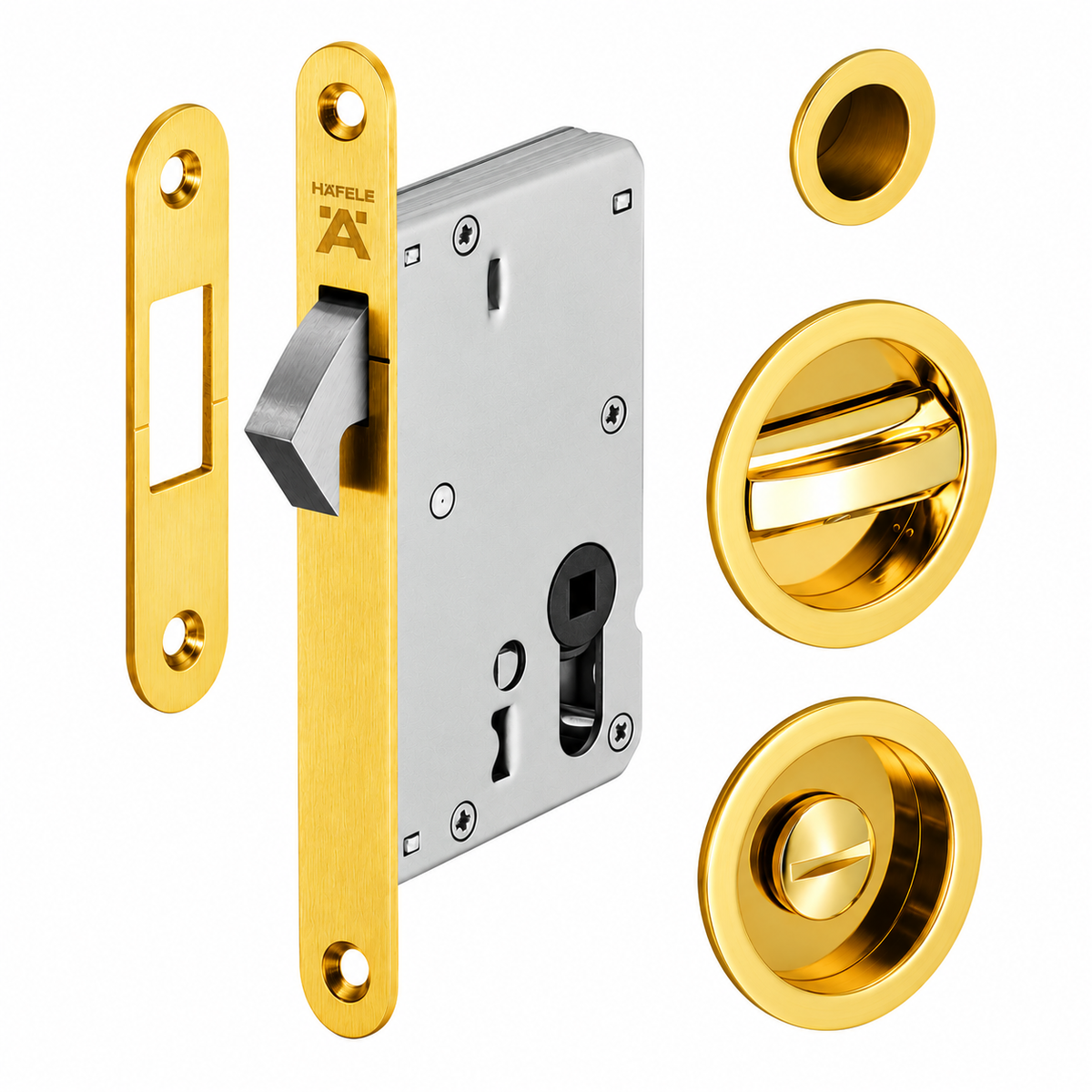 Pocket door lock set