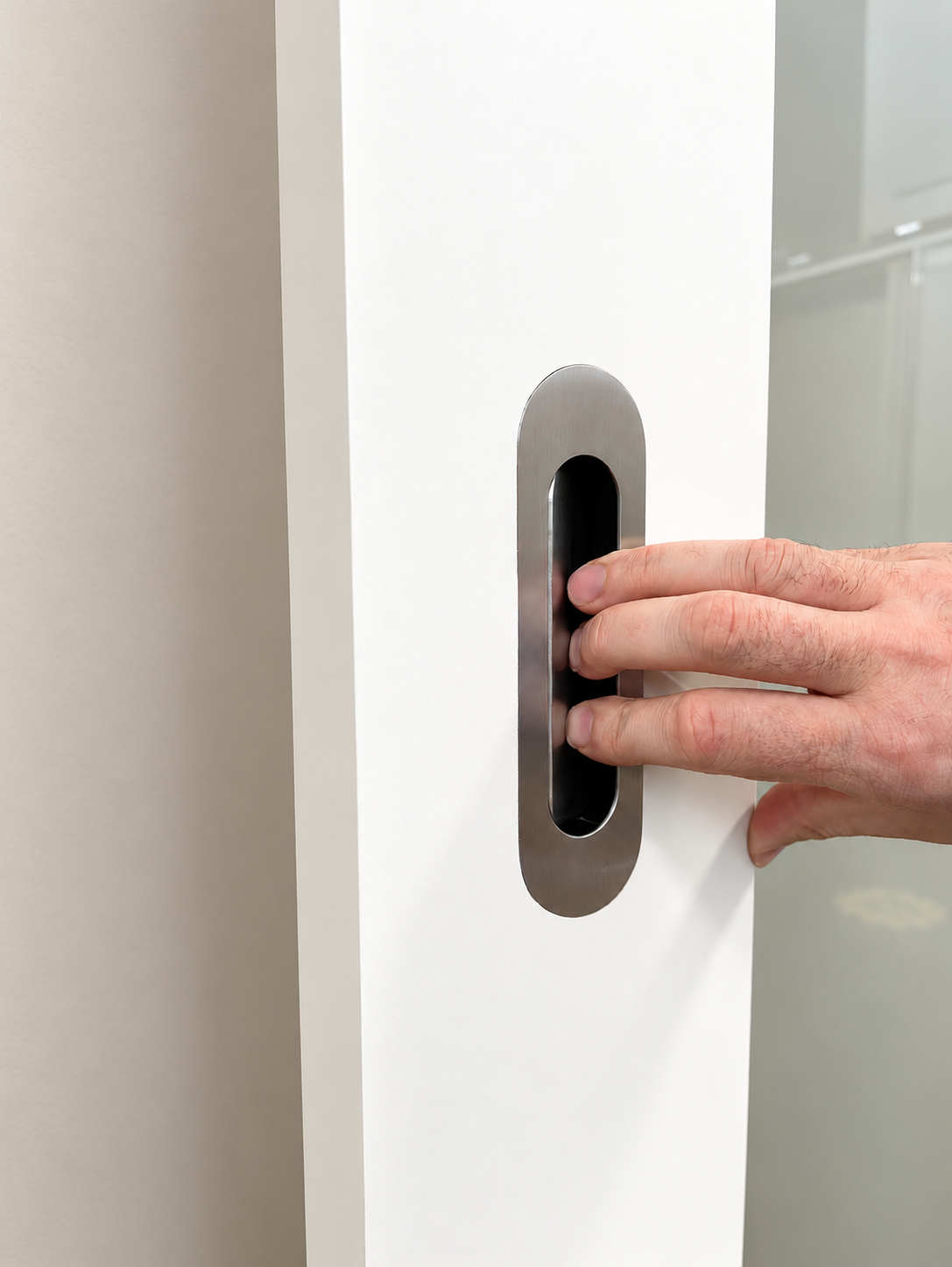 Pocket door shell - 1 pair, round