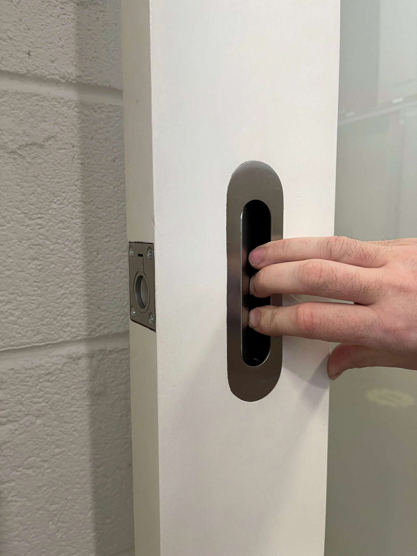 Pocket door shell - 1 pair, round