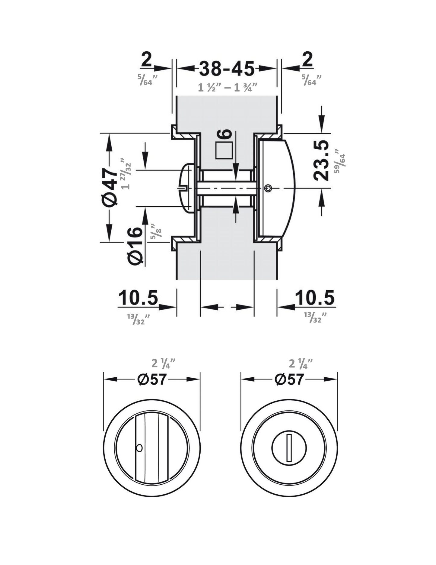 Pocket door lock set