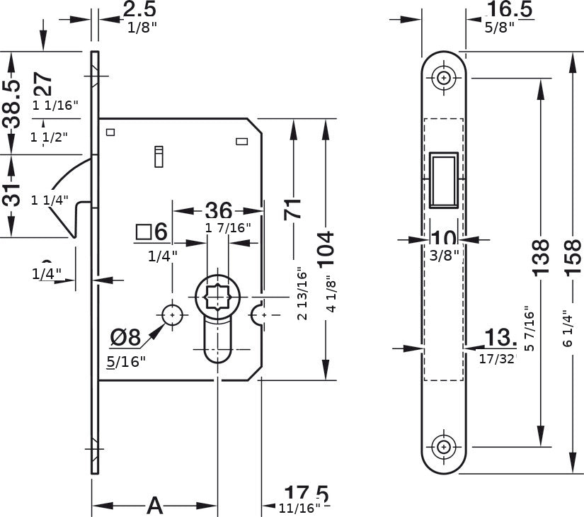 Pocket door lock set
