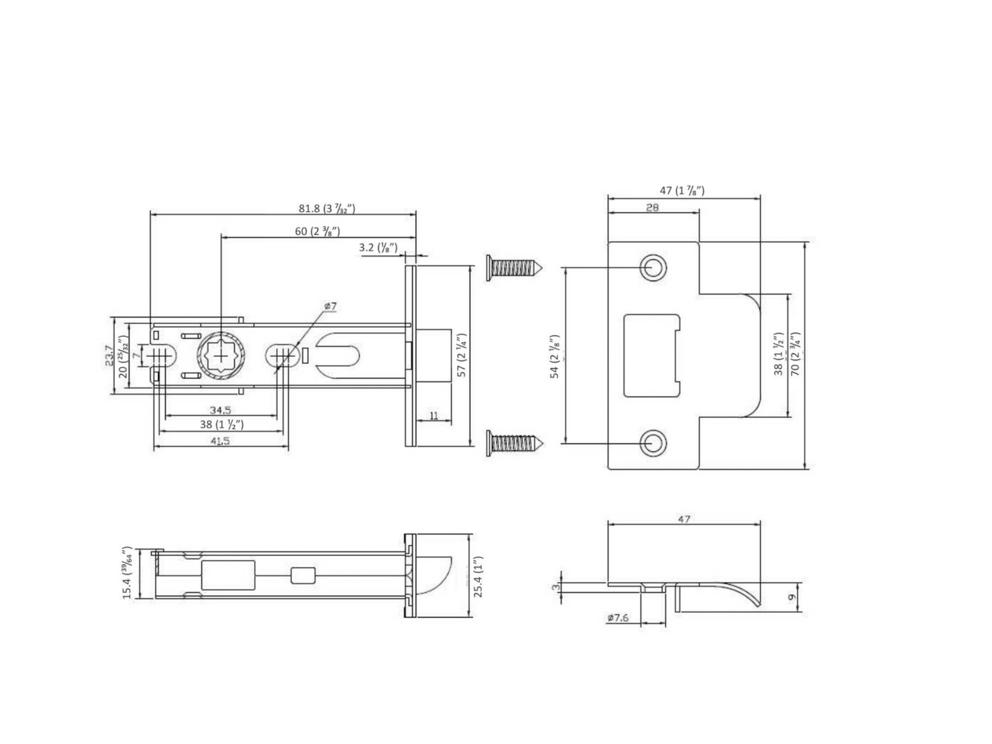 Tubular door latch